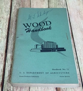 Wood Handbook No. 72 U.S. Department of Agriculture Forest Service 1955 Vintage - Imagen 1 de 10