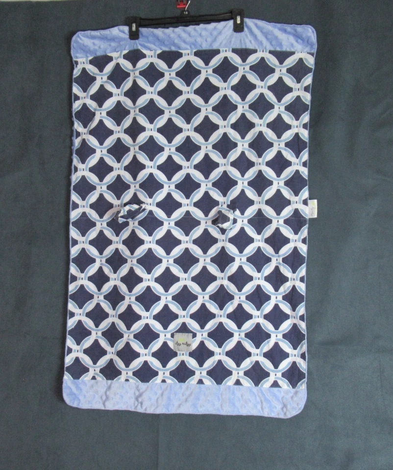 Itzy Ritzy Acogedora Manta Minky Azul Infantil Asiento de Coche Toldo Cubierta 2 Caras Foto 1 de 4