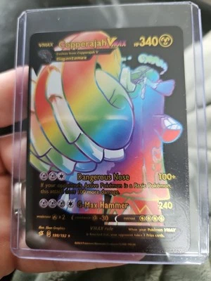 Cooperajah Vmax Rainbow Black Foil Fan Art Vinyl Textured Collector Pokemom  - Image 1 of 4