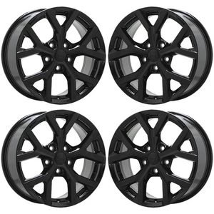 18" Jeep Grand Cherokee Gloss Black wheels rims Factory OEM set 9285 EXCHANGE - Picture 1 of 8