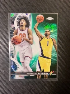 Obi Toppin & Jacob Toppin 2023-24 Topps Chrome DNA Green Logo Refractor #DNA-5 - Picture 1 of 3