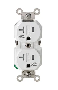 Leviton TWR20-00W White Nylon 20A 125V 2-Pole Nema 5-20R Duplex Outlet - Picture 1 of 1