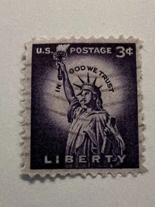 RARE 3 CENT LIBERTY US POSTAGE STAMP PURPLE LADY STATUE OF LIBERTY - Picture 1 of 2