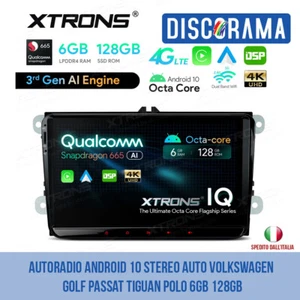 AUTORADIO ANDROID 10 STEREO AUTO VOLKSWAGEN GOLF PASSAT TIGUAN POLO 6GB 128GB - Foto 1 di 10