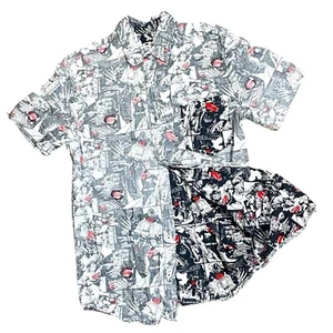 SUPERMAN MEN'S MEDIUM INSIDE OUT DC COMICS SHORT SLEEVE SHIRT BY BIOWORLD Button - Picture 1 of 5