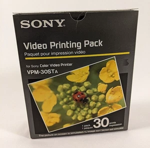 Sony Video Printing Pack VPM-30STA( Paper And Ink) 1992 Vintage N.I.B. 30 Prints - Picture 1 of 5