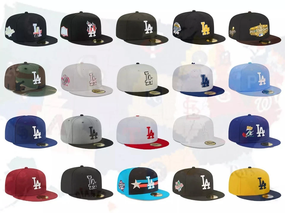 New Mens Los Angeles Dodgers Baseball Cap Era Hat Sun hat 59FIFTY Fitted Hat - Image 1 of 4
