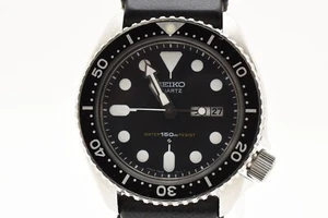 Vintage 1981 Seiko 7548-7000 150m Diver's Black Dial Day/Date Quartz Men's Watch - Picture 1 of 13