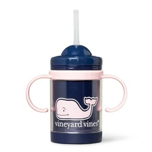 Vineyard Vines Target Exclusive Baby Toddler 9 oz Sippy Cup Pink Whale Navy NEW - Picture 1 of 1