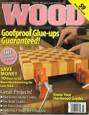 Wood Magazine Glue Repairs Flat Screen Media Center Art Deco Desk Clock 2011 . Foto 1 de 4