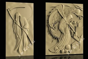 2 Pcs STL 3D Models DEAD & FALLEN ANGEL for CNC Router Aspire Engraver 3D Print - Picture 1 of 3