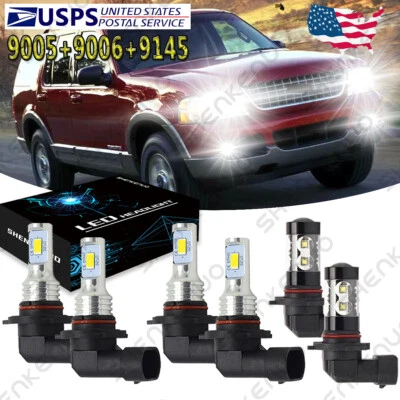 Faros antiniebla LED para Ford Expedition Explorer 2003-2005 luz alta baja YH Foto 1 de 4