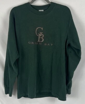 VINTAGE BVD Green Bay Packers Single Stitch Shirt Large USA Long Sleeve NFL - Image 1 of 3
