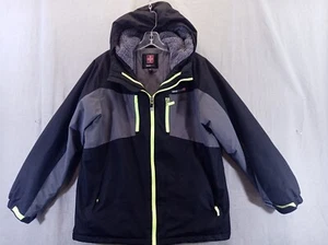 Swiss Tech coat Boys XXL 18  black gray Fleece Lined full zip Hood warm Jacket - Picture 1 of 24