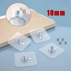 10mm Selbstklebend Haken Klebehaken Wandhaken Sticky Schraube Ohne Bohren - Picture 1 of 6