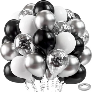 60 Pack 12" Confetti Balloons - Shiny Latex Party Decorations - Picture 1 of 39