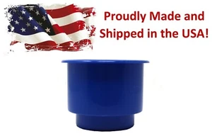 Blue 3-5/8 Recessed Drop in Plastic Cup Drink Holder Can Car Table Boat RV - Picture 1 of 30
