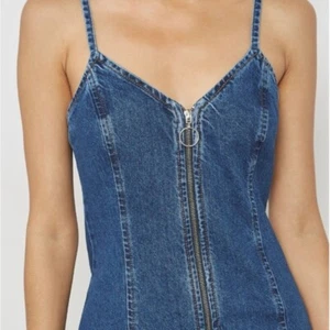 Topshop 90's Zip Up Denim Body-Con Dress Nordstrom Mini size 4 EUC - Picture 1 of 6