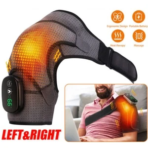 Electric Heated Shoulder Massager Brace with Vibration Therapy Joint Pain Relief - Picture 1 of 15
