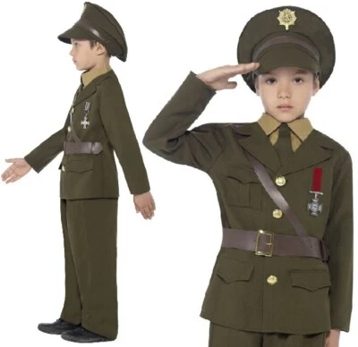Niños Oficial del Ejército Disfraz Niños Ejército Elegante Vestido Niños Uniforme de Smiffys Foto 1 de 4