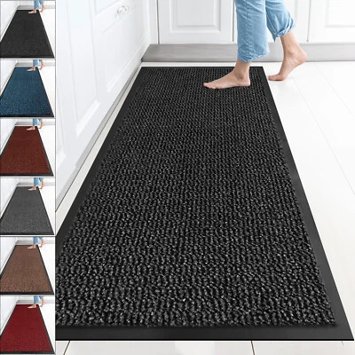 Large Heavy Duty Door Mat Non Slip Rubber Back Barrier Kitchen Hallway Floor Rug - Image 1 of 4