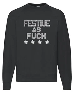 Festliche wie F***k bedrucktes Weihnachtssweatshirt lustig sarkastisch - Bild 1 von 9