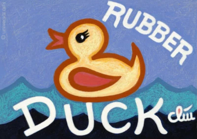 JACQUELINE DITT - The Rubber Duck Thing 2018 Gemälde Gummiente Badeente Ente - Bild 1 von 2