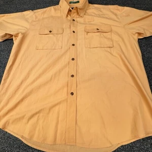 VTG Orvis Shirt Mens XL Peach Fly Fishing Safari Hunting Short Sleeve Pockets - Picture 1 of 13