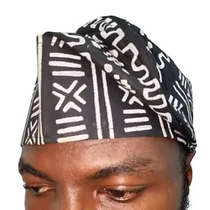 Adire Print Yoruba Kufi Hat, African Print Traditional Men Fashion Cap - Picture 1 of 6