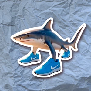 Tralalero Tralala (Shark with Blue Shoes) Sticker - Picture 1 of 3