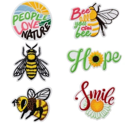 Mono Quick 1413x RECYCL-PATCH Applikation, Bügelbild, Biene Hope Blume o. Smile - Bild 1 von 2