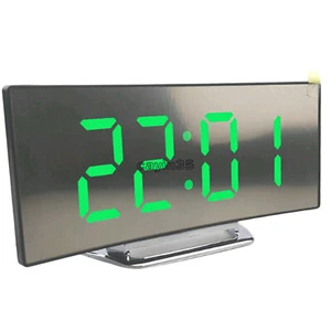 NEU Nachtlicht Wecker Digital LED grün Display Akkubetriebener Spiegel - Bild 1 von 4