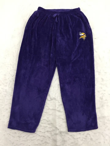 Minnesota Vikings Fleece Pajama Pants Mens XL Drawstring Pockets Stretch Logo Cover