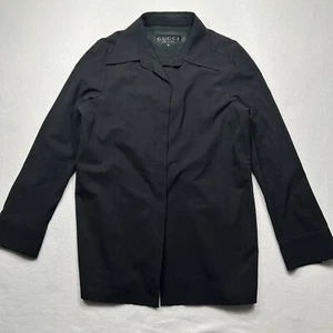 Vintage Gucci Black Long Coat Jacket Size 46 S/S 1997 Archival Rare Rick Owens - Picture 1 of 8