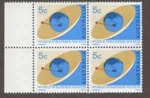 1968 Australia World Weather Watch SATELLITE Block of 4 MUH Stamps - Picture 1 of 1