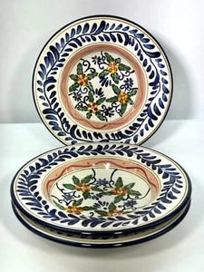 3 TALAVERA Large 10 1/2” Soup Or Pasta Bowls Blue & White Tabletops Hand Painted - Picture 1 of 6