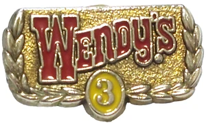 Prendedor de solapa Wendy's Restaurant 3 años de servicio - Imagen 1 de 2