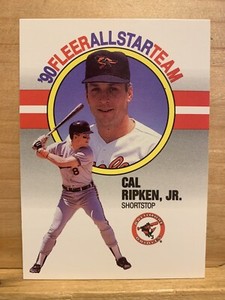 1990 Fleer - All Star Team - Cal Ripken Jr. No. 8 - Baltimore Orioles