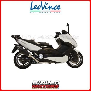 14013 TERMINALE COMPLETO LEOVINCE YAMAHA T-MAX 500 2011- LV ONE EVO INOX DARK/CA - Foto 1 di 5
