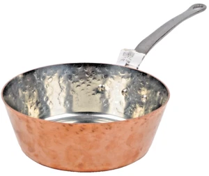 BAUMALU Hammered 2 mm Copper Saute Pan 1 Handle Flared 2.375qt Alsace France New - Picture 1 of 3