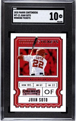 2020 Panini Contenders WT-12 Juan Soto Winning Tickets SGC 10 GEM MINT - Image 1 of 2