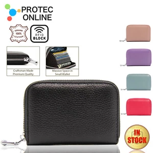 Women Zip Leather Wallet Card Holder Short Wallet RFID Blocking Coin Purse Pouch - Picture 1 of 7