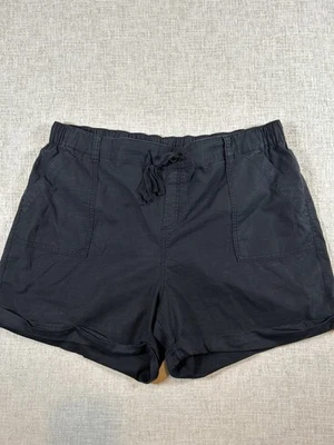 Черные женские шорты Lane Bryant на шнурке 18/20 эластичные с карманами на талии эластичные - Изображение 1 из 4