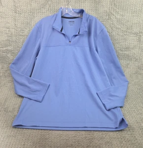 Lands’ End Herren Large Blau Quarter Zip Pullover Langarm Strukturstrick - Bild 1 von 9