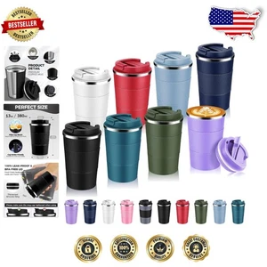 Confezione da 8 Bicchieri Isolati Pronti da Viaggio 13 oz - Esperienza Caffè di Qualità - Foto 1 di 9