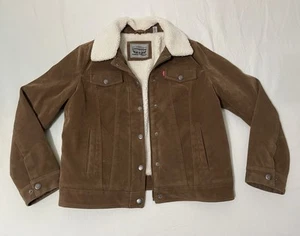 Giacca camionista Levi Strauss foderata sherpa colletto marrone scamosciato bottoni grande - Foto 1 di 6
