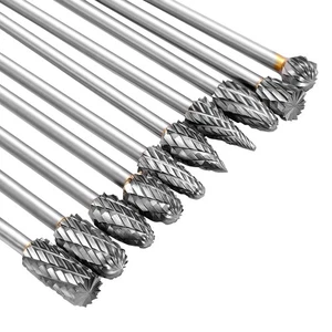 6-Inch Long 10PCS Carbide Burr Set,Double Cut Tungsten 3mm (1/8") Shank Carbi... - Picture 1 of 7