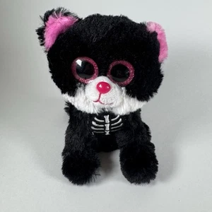 Dan Dee Plush Halloween Skeleton Cat Black White Pink 6" 2018 Stuffed Animal Toy - Picture 1 of 9