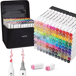 120 Colors Dual Tip Artist Alcohol Markers Set with Carrying Case-Art Marker ... - Picture 1 of 7