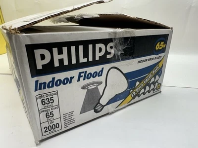 NEW-12 Pack PHILIPS 65W BR30 Indoor Flood Light Bulbs Missing One 11 Bulbs - Image 1 of 4